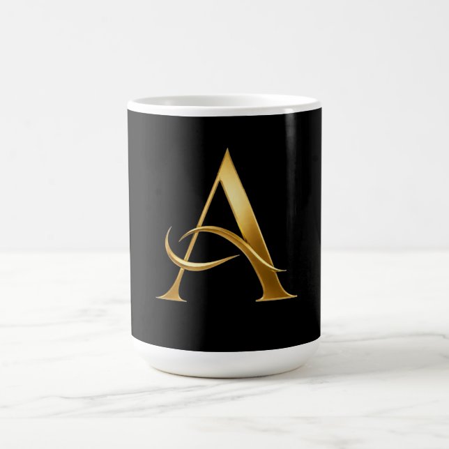 Goldene Initiale A Minimalistisches Design Kaffeetasse (Mittel)