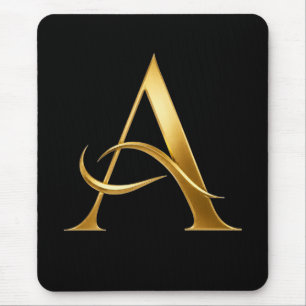 Goldene Initiale A Minimalistisches Design Mousepad