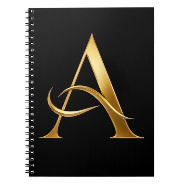 Goldene Initiale A Minimalistisches Design Notizblock (Vorderseite)