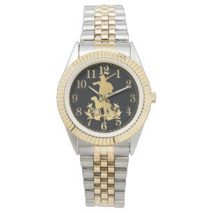 Goldene Jägeruhr Armbanduhr