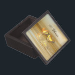 Goldene Jahrestags-Herzen Schachtel<br><div class="desc">Für alle von Ihrem 50. Jahrestagsbedarf. Eine all-goldene und gelbe Szene 3d mit den goldenen Herzen,  die auf Wasser schwimmen. Kundengerechter Text sagt "50 Jahre".</div>