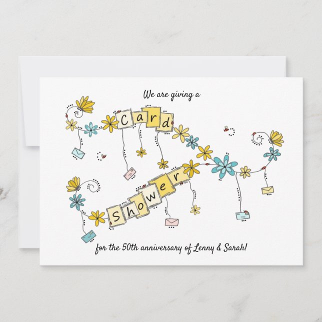 Goldene Jubiläumsdusche per Mail Einladung (Vorderseite)