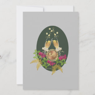 Goldene Jubiläumsflachkarte Feiertagskarte