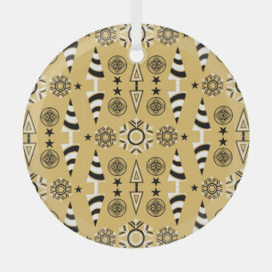 Goldene Jugendstil-Weihnachtsdekoration Ornament Aus Glas