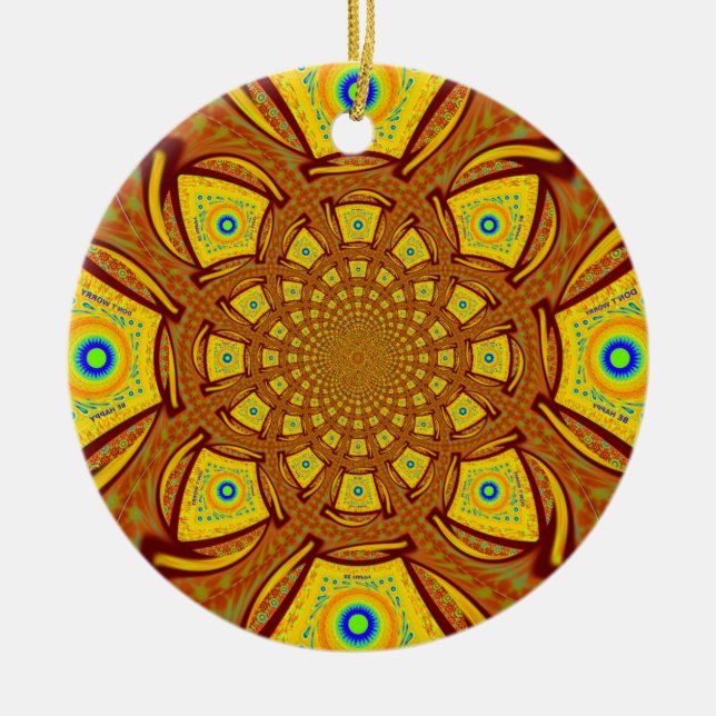 Goldene Kaleidoskop Kunst, Dichtung Keramikornament (Vorne)