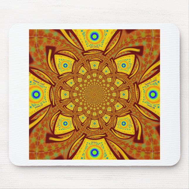 Goldene Kaleidoskop Kunst, Dichtung Mousepad (Vorne)