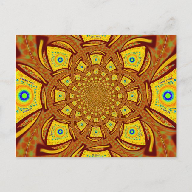 Goldene Kaleidoskop Kunst, Dichtung Postkarte (Vorderseite)