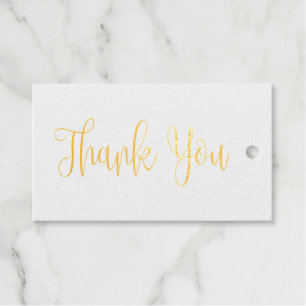 Goldene Kalligrafie Hochzeit Danke. Elegant einfac Geschenkanhänger