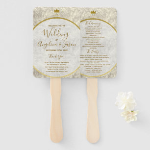 Goldene Kalligrafie-Hochzeitsprogramm Fächer