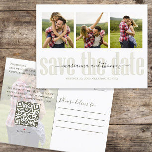 Goldene Kalligrafie-Schrift Foto QR-Code Budget Ankündigungspostkarte