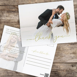 Goldene Kalligrafie-Skripte Modernes Einfaches Zwe Postkarte