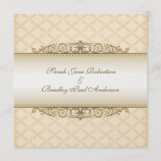 Goldene Kaschmir-Druck Barock-Hochzeitskarten Einladung