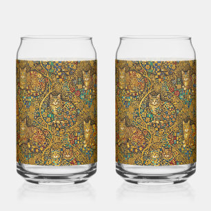Goldene Katzen im Jugendstil Dosenglas