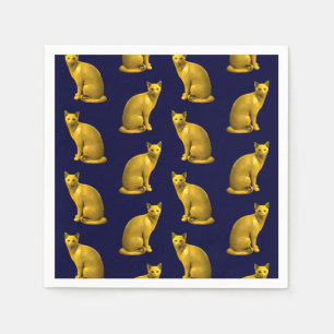 Goldene Katzen Serviette