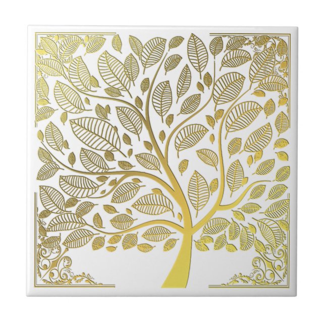 Goldene Keramik Fliese (Vorderseite)