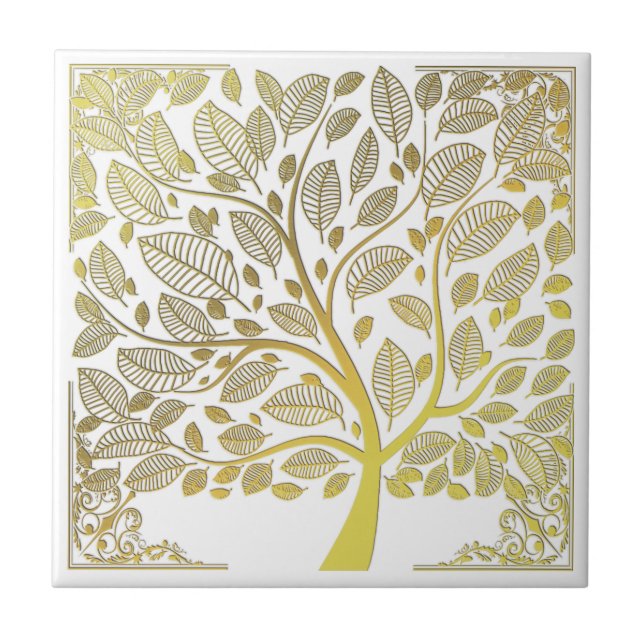 Goldene Keramik Fliese (Vorderseite)