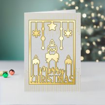 Goldene Kerzen Glanz Papierschnitt Frohe Weihnacht