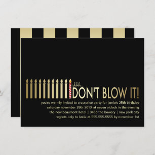 Goldene Kerzen Überraschung Geburtstagsparty Einla Einladung