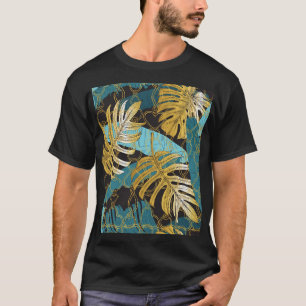 Goldene Kettenvorhänge, tropische Blätter. T-Shirt