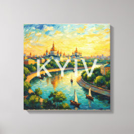 Goldene Kiew-Kathedrale-Riverszene Leinwand
