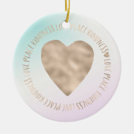 Goldene Kindheit Liebe Frieden Herz Aqua Rosa Gefä Keramik Ornament