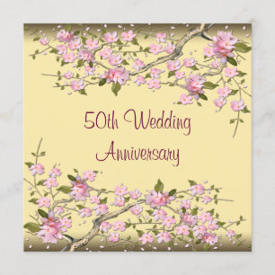 Goldene Kirschblüten 50. Jubiläumsfeier Einladung