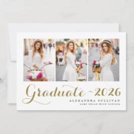 Goldene Klasse des Abschlusses für Fotocollage 202 Einladung