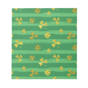 Goldene Kleeblätter Notizblock