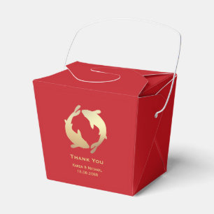 Goldene Koi chinesische Hochzeit Geschenkschachtel