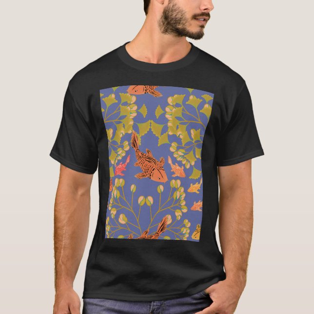Goldene Koi & Gingko Träume T-Shirt (Vorderseite)