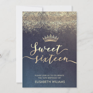 Goldene Konfetti-Ober-Tiara-Einladung Einladung