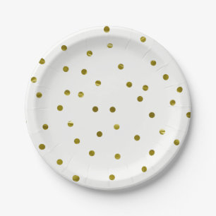 Goldene Konfetti-Punkte Faux-Folie Modern Chic Ein Pappteller