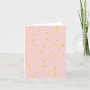 Goldene Konfetti-Punkte in Rosa Dankeskarte
