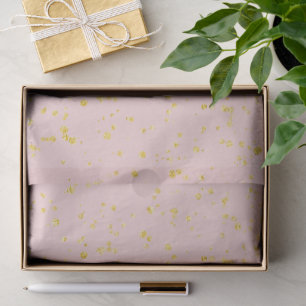 Goldene Konfetti-Punkte in Rosa Seidenpapier