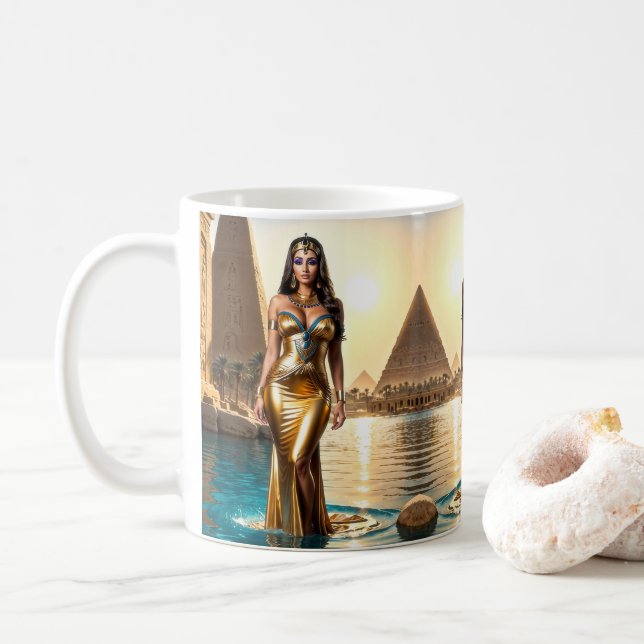 Goldene Königin des Nils Kaffeetasse (Mit Donut)