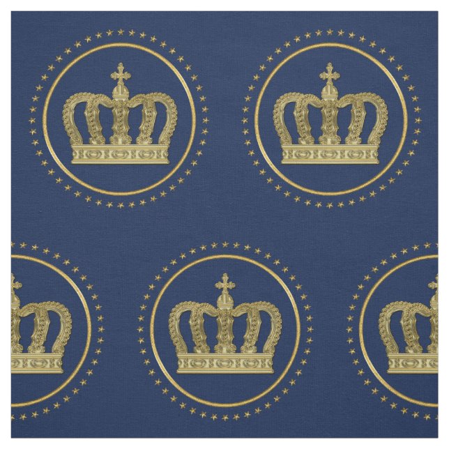 Goldene königliche Krone II u. Sterne + Ihre Stoff (Muster)