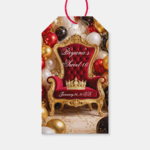 Goldene königliche Thron-Geburtstagsfeier Geschenkanhänger