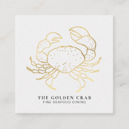 *~* goldene Krabben-feines Speisen durch das Quadratische Visitenkarte
