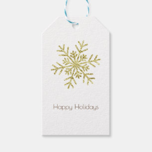 Goldene Kräusel-Winter-Wunderland-Schneeflocke Ele Geschenkanhänger