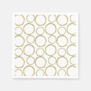 Goldene Kreise auf Weiß Modern Trendig Serviette