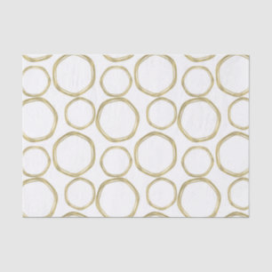 Goldene Kreise auf weißem modernen Trend Seidenpapier