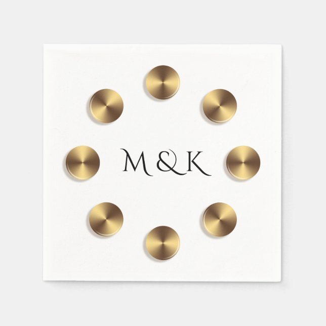 Goldene Kreise - Design. Monogramm. Serviette (Vorderseite)