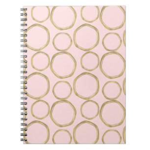 Goldene Kreise & Errötendes Rosa Modern Trendy Notizblock