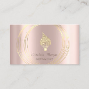 Goldene Kreise Glitzernde Wispel Rose Gold Visitenkarte