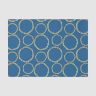 Goldene Kreise & Hellblaue Moderne Trendige Seidenpapier