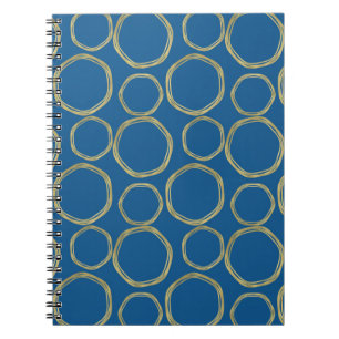 Goldene Kreise und moderne Trendfarbe Hellblau Notizblock