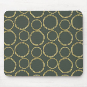 Goldene Kreise und rustikales Olivgrün modern tren Mousepad