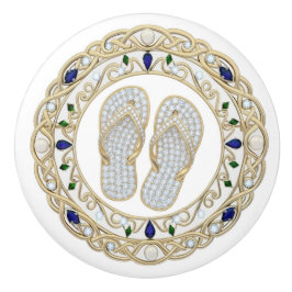Goldene Kristall-Flip-Flops 2D-Grafik Flipflop Sch Keramikknauf