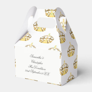 Goldene Krone auf individueller Hochzeitsfarbe Geschenkschachtel