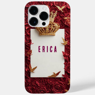 Goldene Krone auf rotem Hintergrund umgeben von Ro Case-Mate iPhone 14 Pro Max Hülle